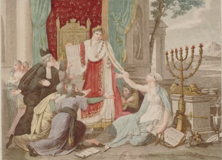 Historical depiction of Napoleon emancipating French Jews